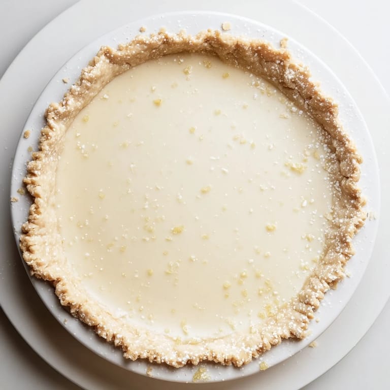 A complete Water Pie, the simple American dessert, filling the crust with a luscious, light flavor profile.