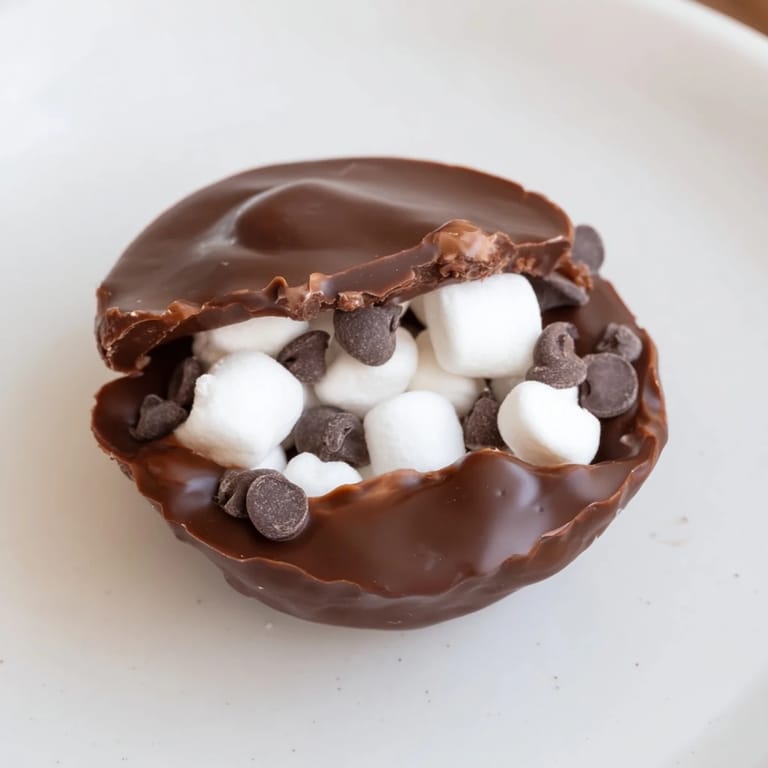 A beautiful cup shows the Budget-Friendly Hot Cocoa Bomb Cups ready to melt in hot milk, creating chocolate bliss.