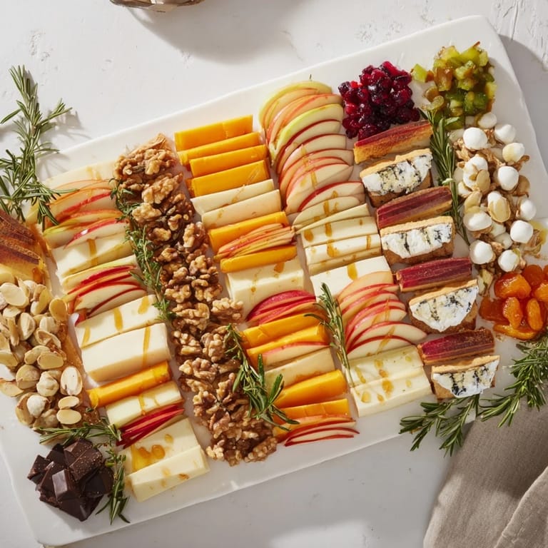 This visually stunning Twelve Days of Cheese Board presents a holiday feast with perfectly paired cheeses and sweets.