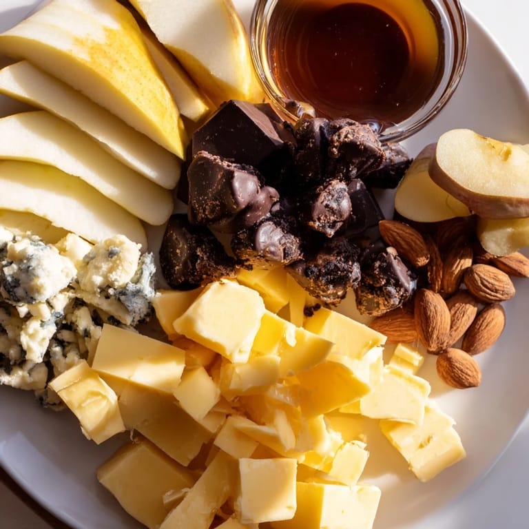 Savor the delightful taste of rich Fireside Comfort & Cocoa, a hearty snack platter perfect for a relaxing evening.