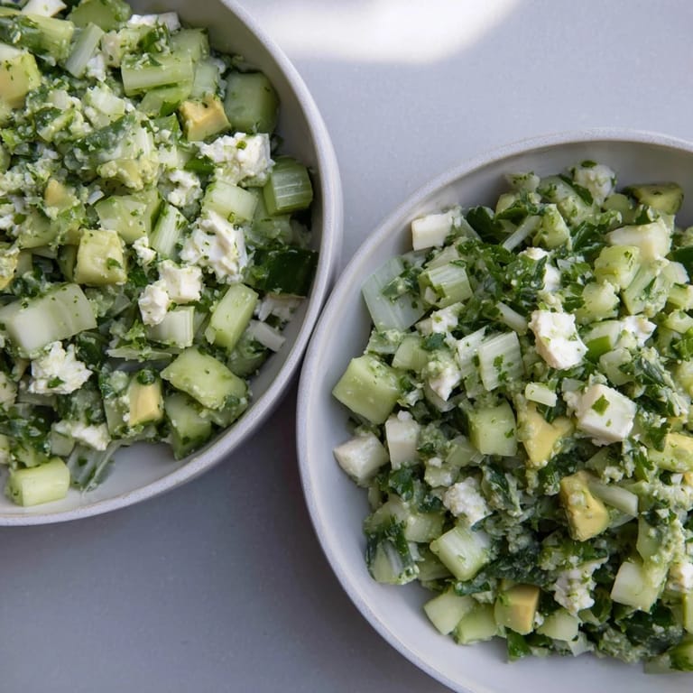 Showcasing a bowl of Green Goddess Cabbage Dip, the bright flavors are ready to be scooped up.