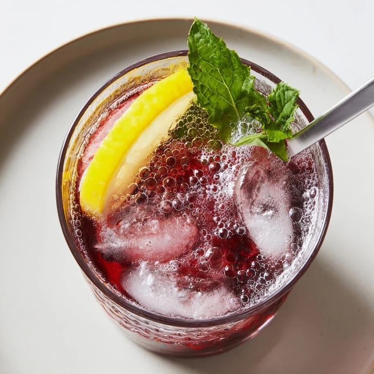Cool, bubbly Sleepy Girl Cherry Mocktail served in a glass, ideal for a relaxing, calming evening ritual.