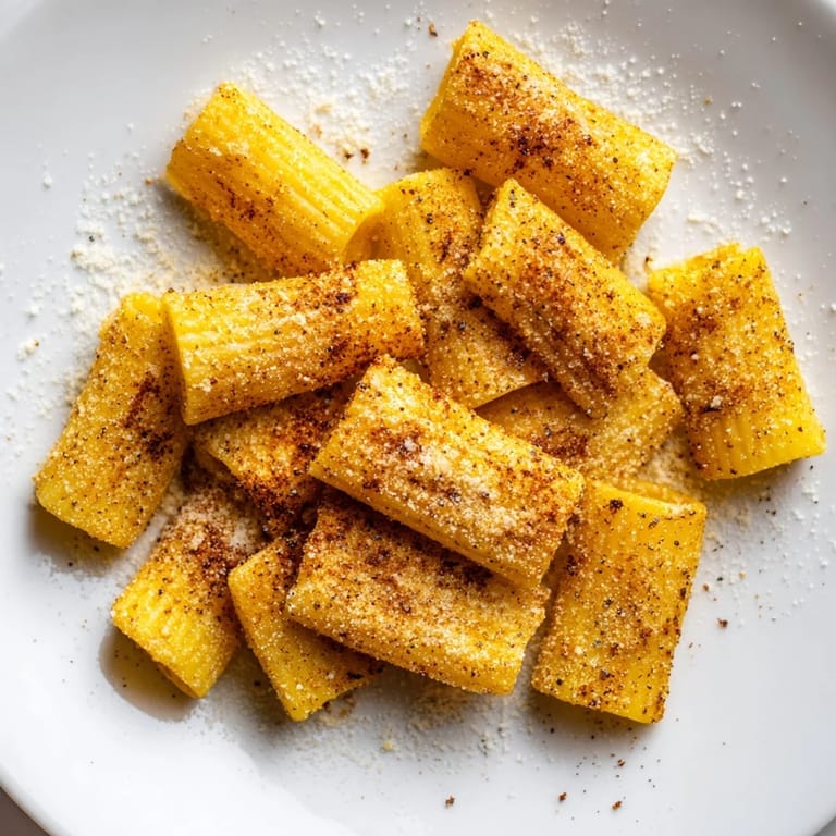 Air-fried Crunchy Parmesan Pasta Chips are perfectly browned and seasoned, ideal served with marinara.