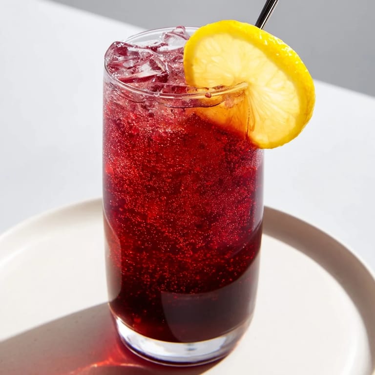 A chilled Sleepy Girl Mocktail, combining tart cherry juice and fizz, perfect for a relaxing evening.