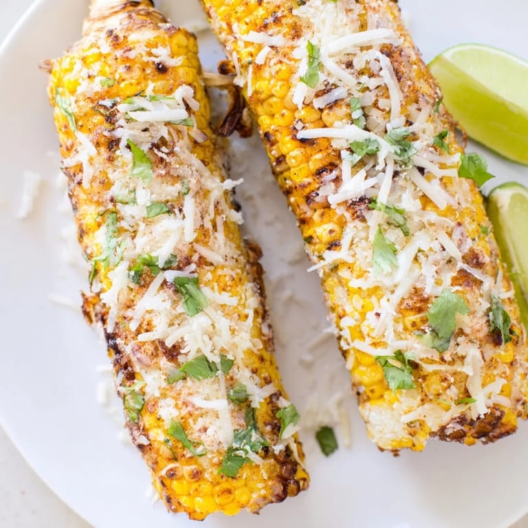 Close-up photo of crispy, spice-kissed cheesy corn ribs with melted cheddar, ready to eat.