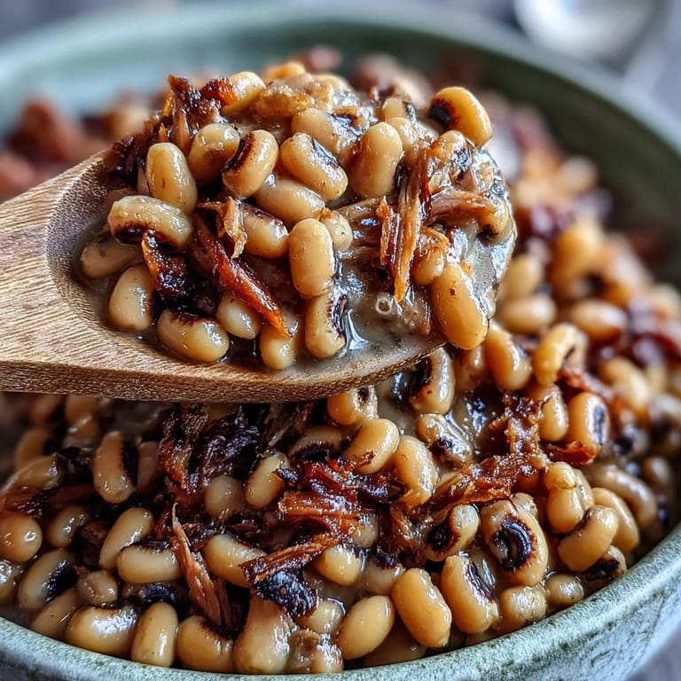 Southern-style Crock-Pot black-eyed peas with tender shredded turkey, simmered for an easy, comforting weeknight meal.  