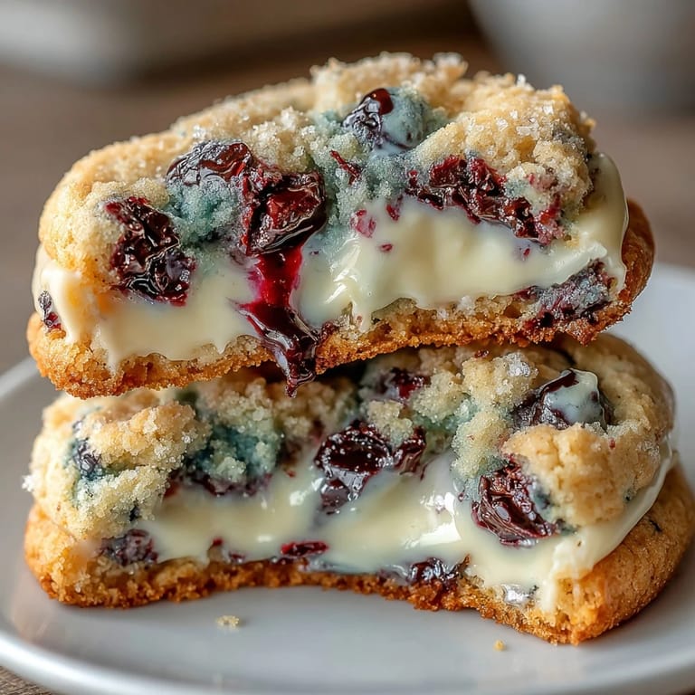 These soft, buttery cookies feature a marbled cheesecake and blueberry swirl, creating a dreamy dessert that's both beautiful and delicious.