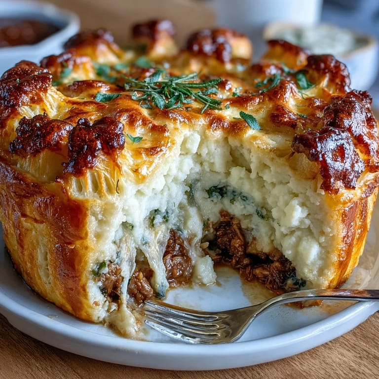 Classic Shepherds Pie with Cauliflower Mash Topping: savory ground lamb and peas simmer beneath a fluffy, golden cauliflower mash for a lower-carb dinner.  