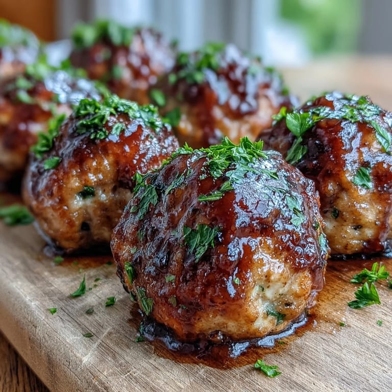 Juicy Apple Cider Glazed Chicken Meatballs, a delightful appetizer or main course.