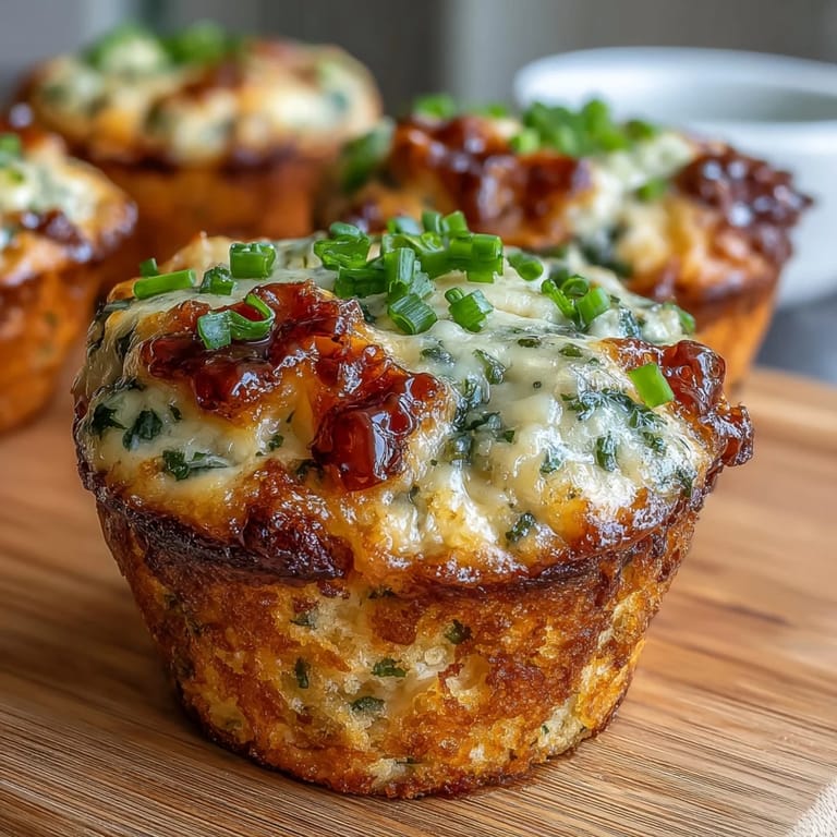 Bite into these fluffy Tomato Cheddar Savory Lunchbox Muffins, topped with cheese.