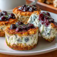 Protein-packed mini cottage cheese blueberry bites with oats and lemon zest, baked golden and ready to enjoy.
